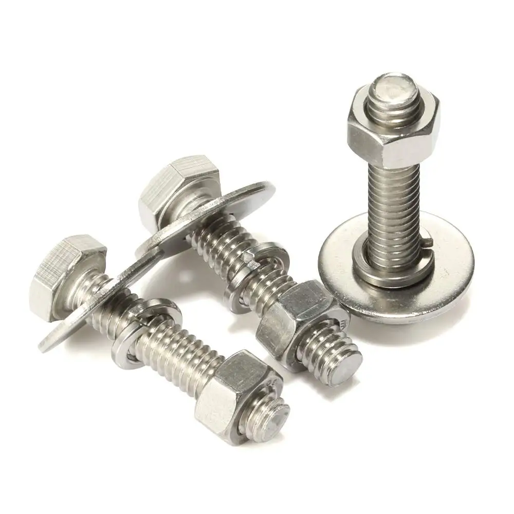 Hex Head Cap Screws Bolts and Nuts  Flat Washers Spring Washers Stainless Steel 18-8  304