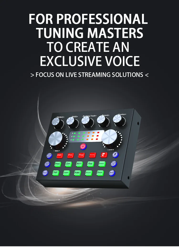 Live streaming equipment V8 Podcast Mixer Live sound card for mobile phone vlog Recording