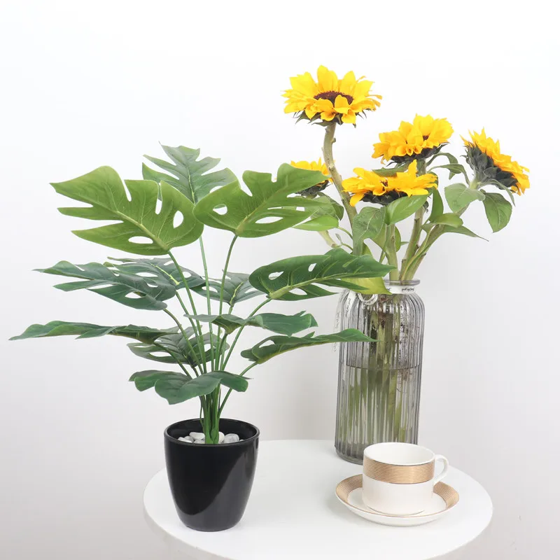 garden landscaping Bonsai Plant Artificial Monstera Evergreen Potted Tree For Decoration