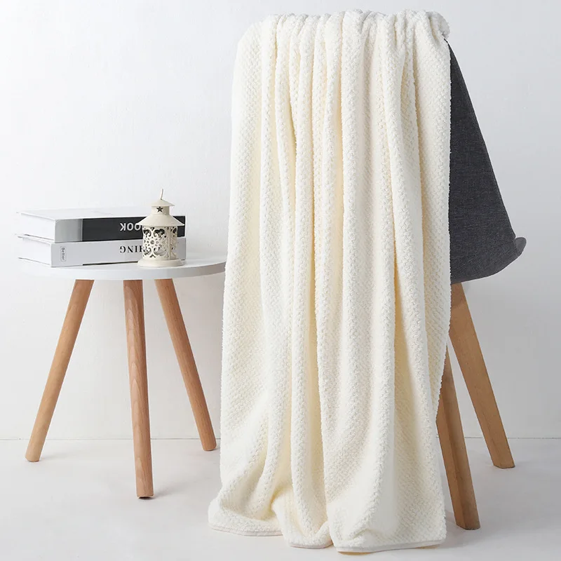 Good Selling Soft Plain Solid Color Travel Home Custom Logo Cotton Coral Fleece Personalized Design Throw Blanket