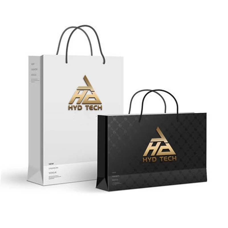 
Hot selling Customized company brand logo high quality tote bag pattern paper hand bag for vape show 