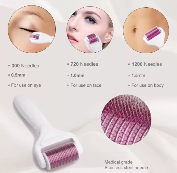 Beauty Massage 1200/720/300 Needles Skin Facial Care 4 in 1 Micro Needle Derma Roller