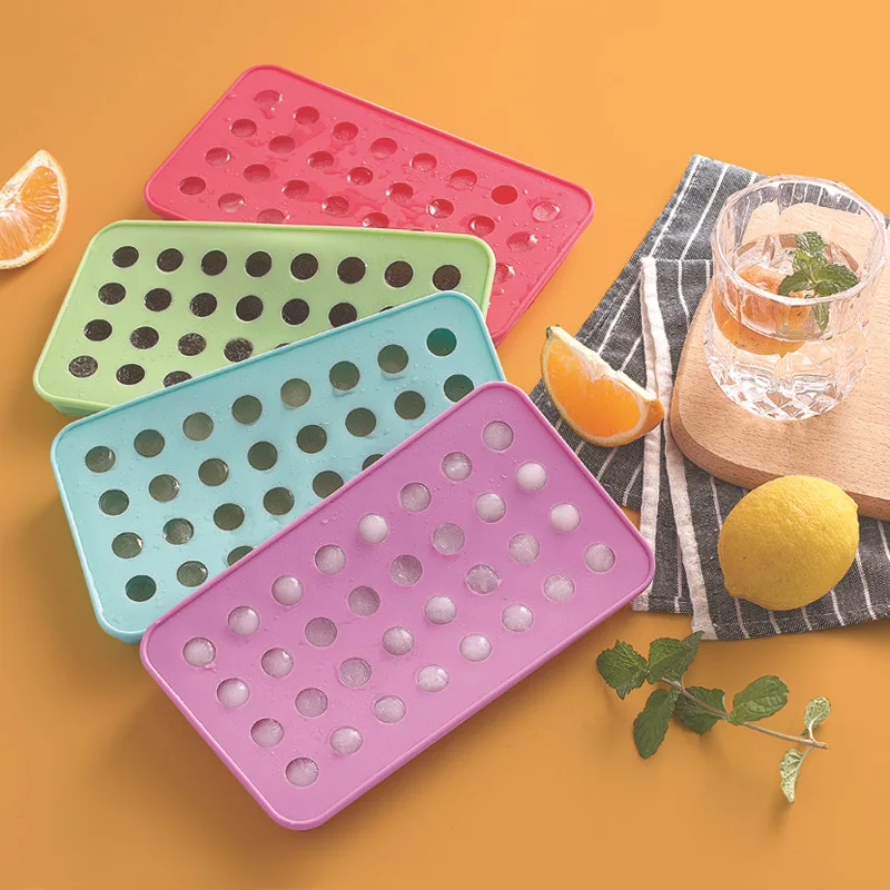 New DIY 32 cavity 3D Round Shaped  Food Grade silicone round Ice cube Trays mold for Whiskey
