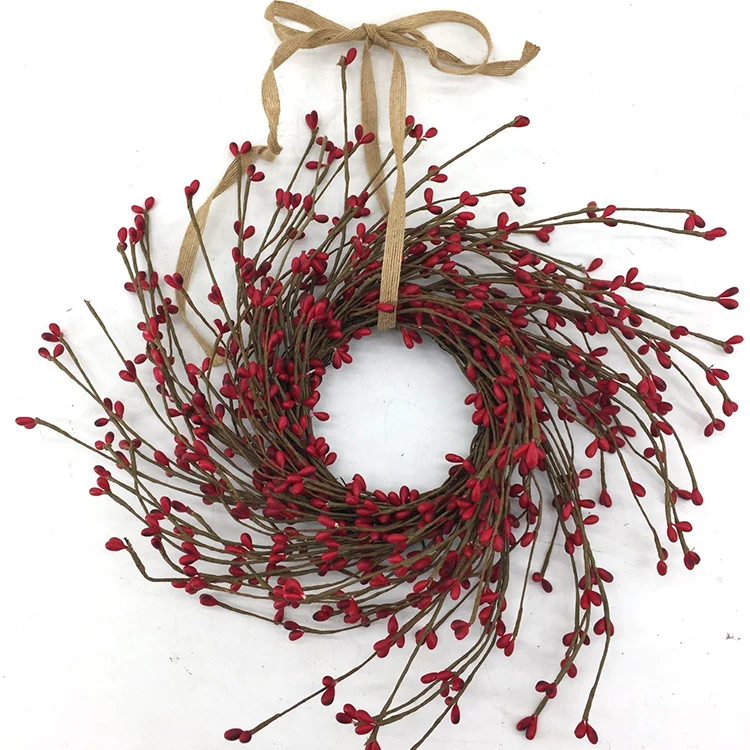 Front Door Artificial Cranberry wreath Decoration Wreath cranberry candle ring