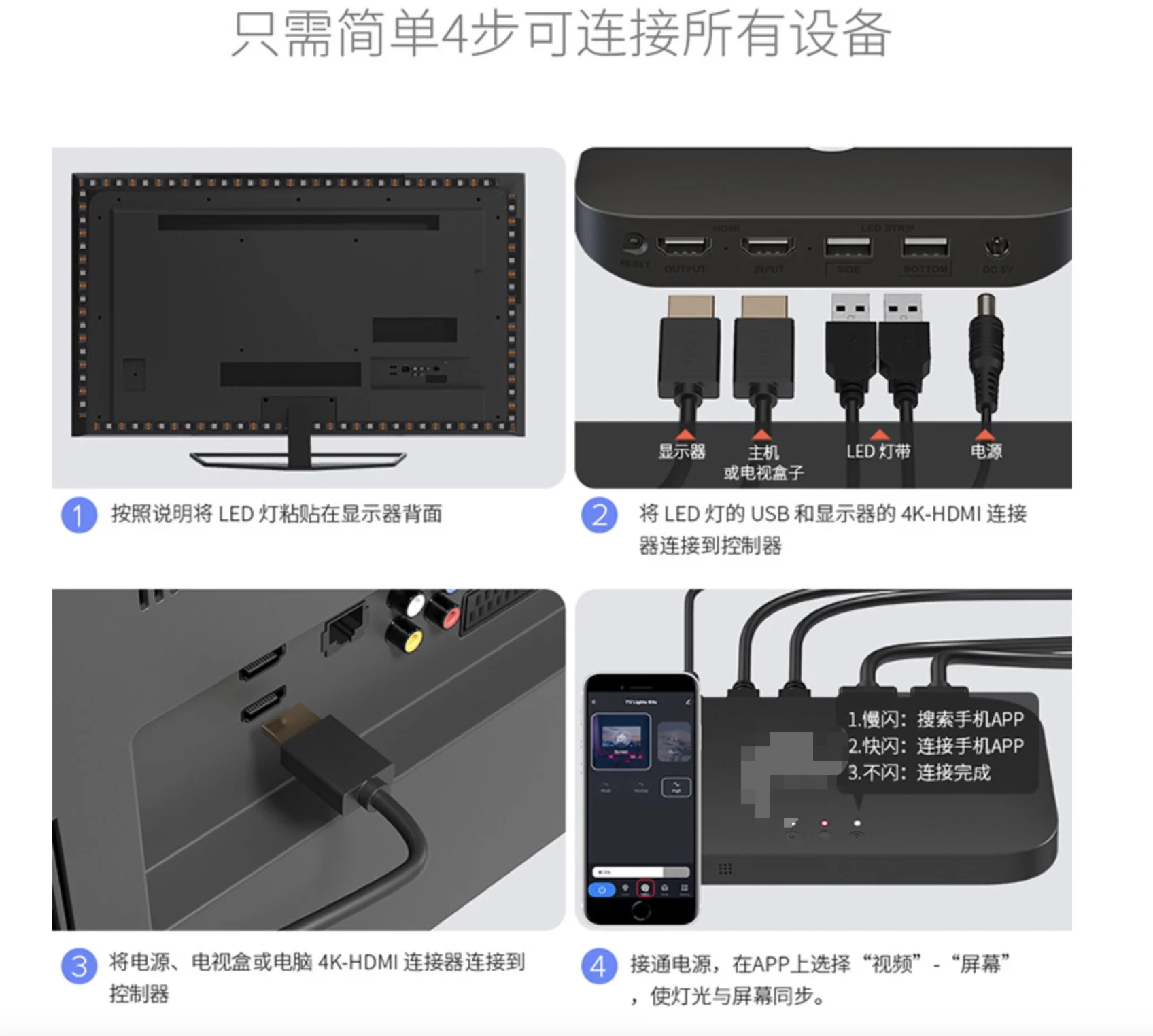 tripod Tuya Smart App Remote Control Rgb Led Sunset Light Projection Lamp Ambient Hd-mi 2.0 Smart Strip Light Tv Backlight Whole