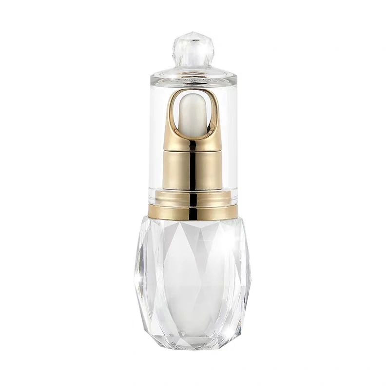 10ml luxury acrylic plastic clear oil bottle with gold dropper for essential oil
