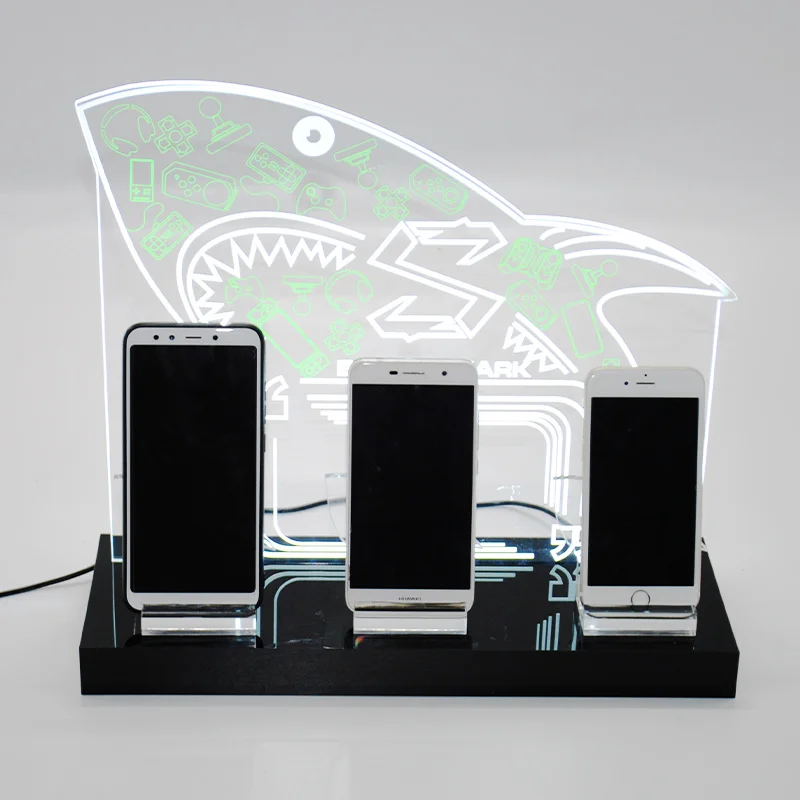 Electronic product cabinet mobile phone smart watch desktop acrylic display stand with light emitting diode promotional price