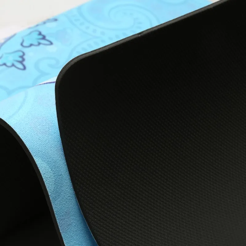 Eco Friendly OEM Brand TPE Rubber Suede Microfiber Material for Yoga Mats Printed Yoga Mat