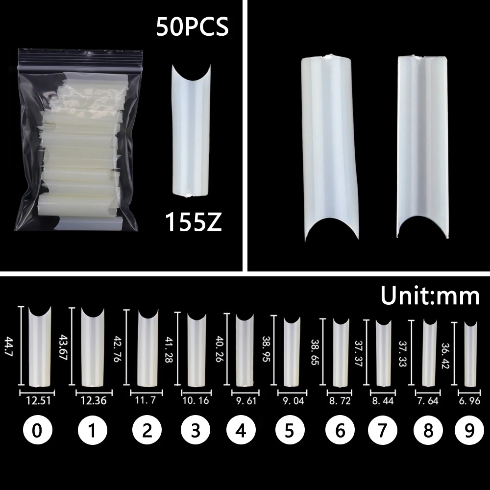 50/60PCS Clear Transparent Matte Fake Nails Full/Half Coverage False Nails Tips Long Almond Water Drop For Press On Nails