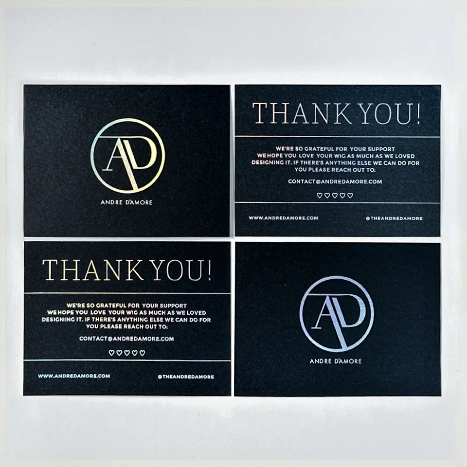 FORTE High quality Luxury custom metallic foil logo business card/postcard/wedding card/thank you card