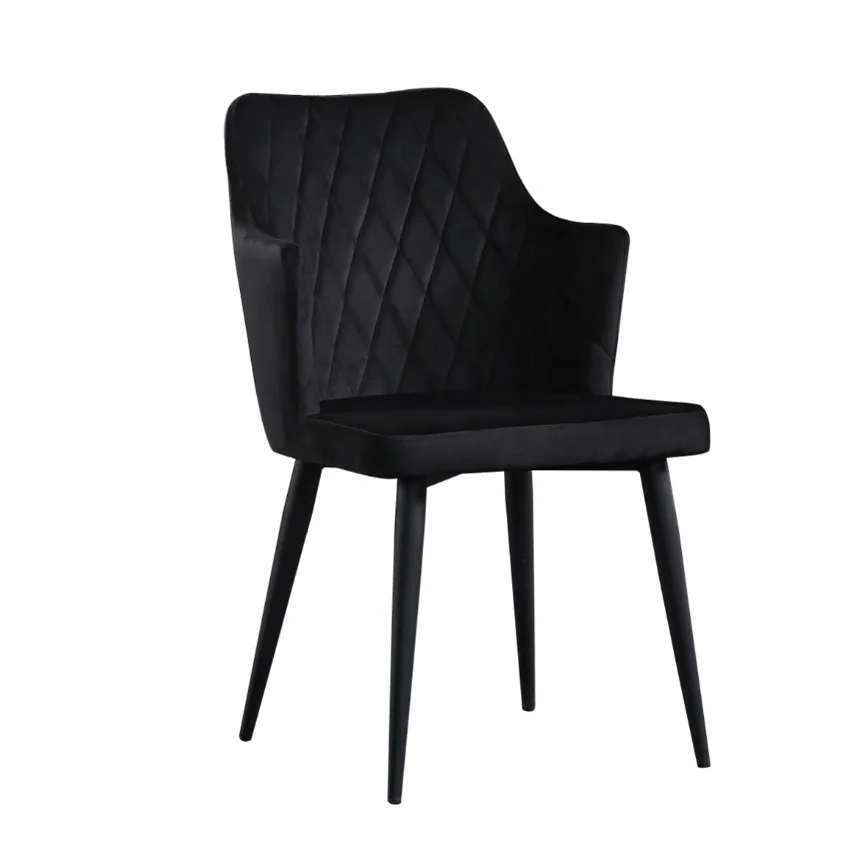 mid century black velvet metal leg dining velvet chairs italy