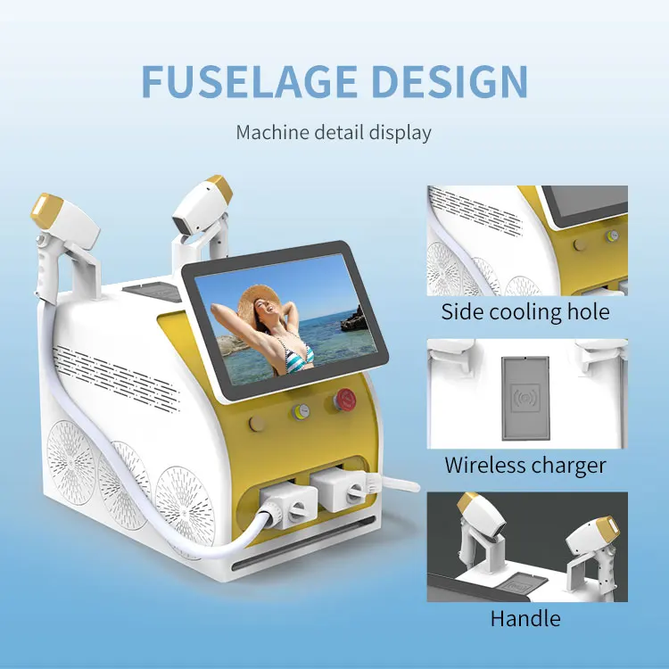 Portable CE approved professional 3 wavelength high power 600W 800W 1200W Triple wave Platinum Titanium/808 laser diode machine