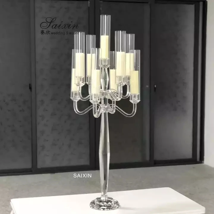 ZT-271L 9 arms Crystal candelabra  for wedding centerpieces decorative