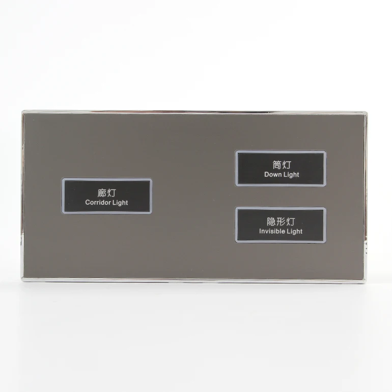 RCU Integrated Smart Hotel Home Using 2-Connected Control Panel with Soft Touch LED Button Switch