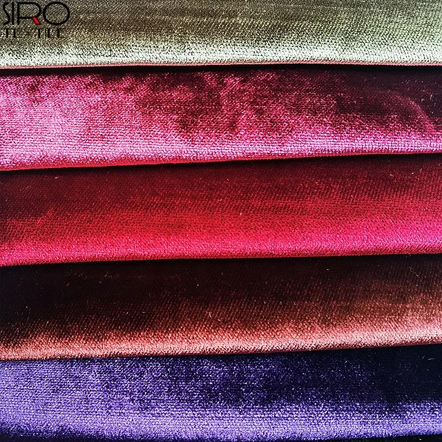 Top selling multi-color woven 100% polyester shiny cut pile velvet upholstery fabric for cushion and sofa