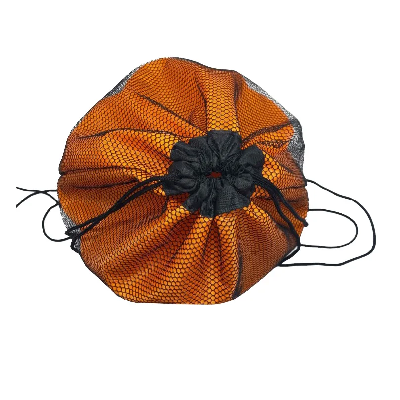 New design custom promotional advertising basketball bag training 2 layers polyester mesh round bottom drawstring sack pack