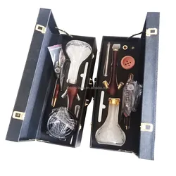New narguile morden shisha wooden german style hookah wood chicha wood hookah with suitcase