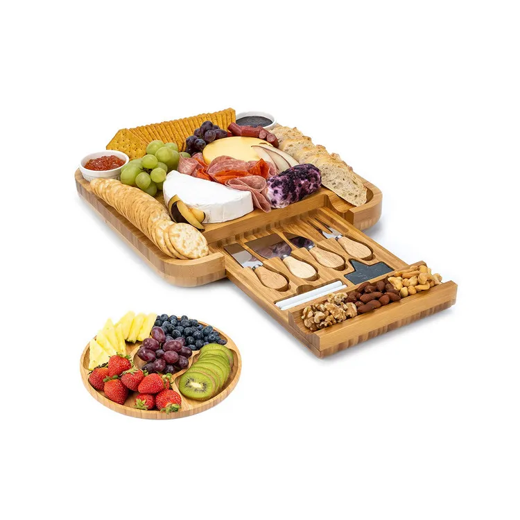 Горячая Распродажа ручная работа экологически чистые уникальные домашние согревающие подарки круглая бамбуковая доска для