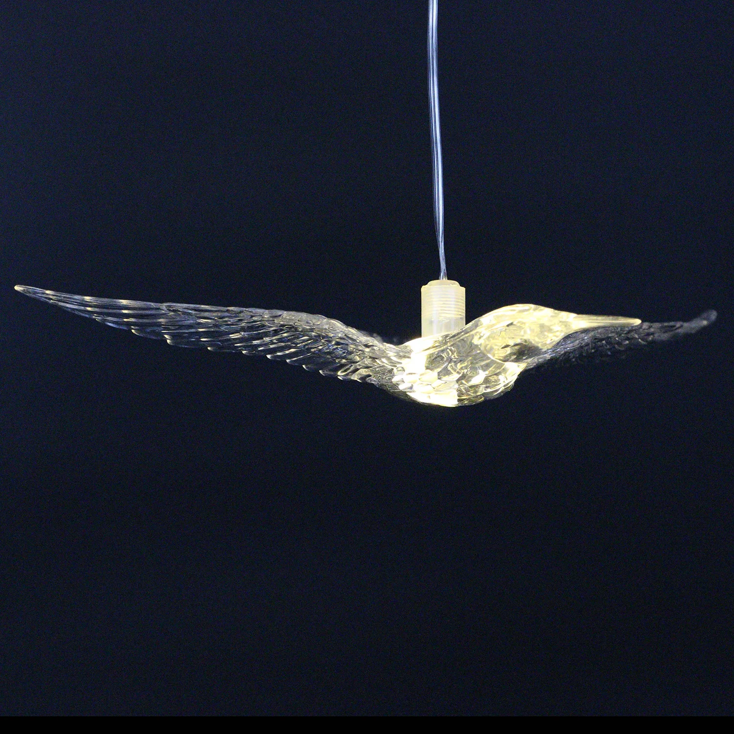 Acrylic hanging flying bird transparent bird battery operated Outdoor Christmas Garden Decoration