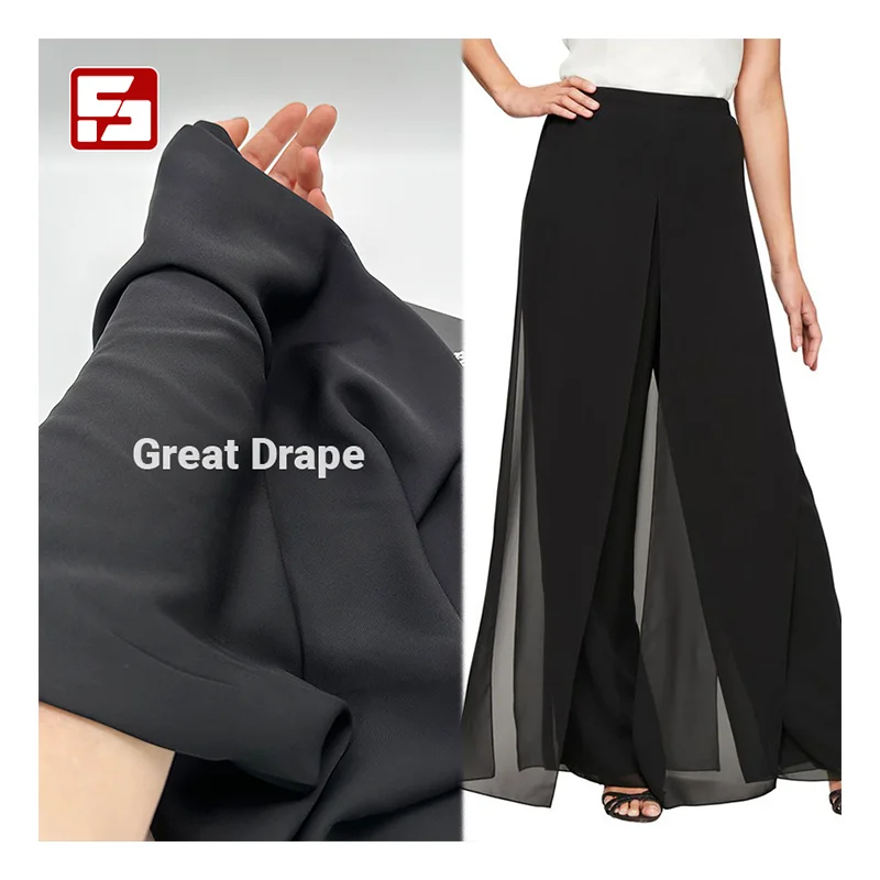 Hpt selling polyester chiffon hijab fabric woven dyed chiffon material dress women long sleeve fabric for chiffon blouse/ pant