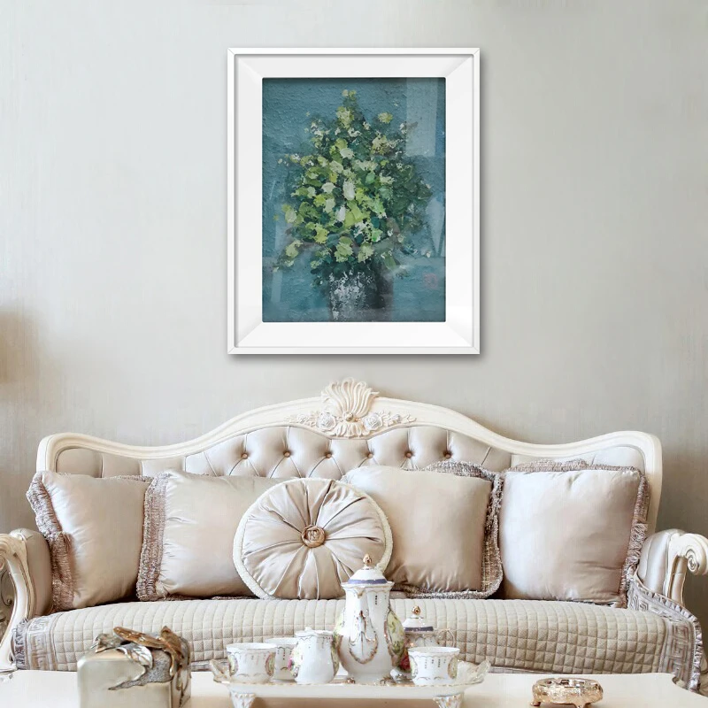 Customizable hotel home Entrance decorative flower art pure hand painted color knife oil painting modern abstract texture mural