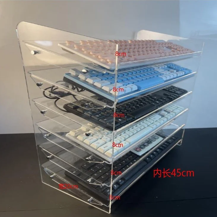 Custom Acrylic Keyboard Rack with 6 Shelves