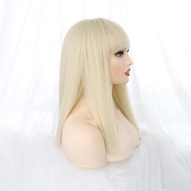 Женские длинные прямые волосы, модные золотые парики, оптовая продажа, низкие цены, бесплатный образец, прямой парик, натуральные светлые парики на сетке спереди