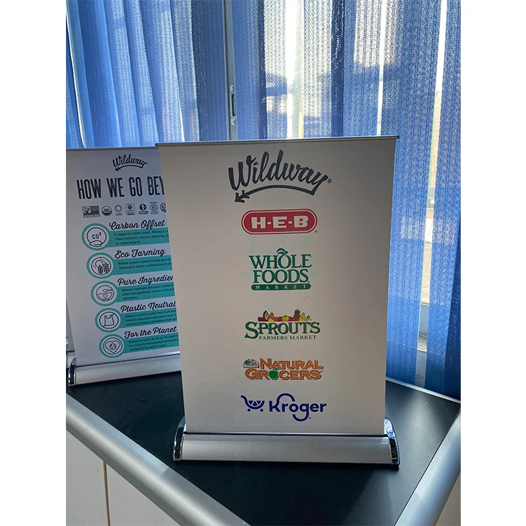 Aluminum Retractable Roll Up Banner Display Stand Tabletop Roll Up Banner Stand Roll Up Banner