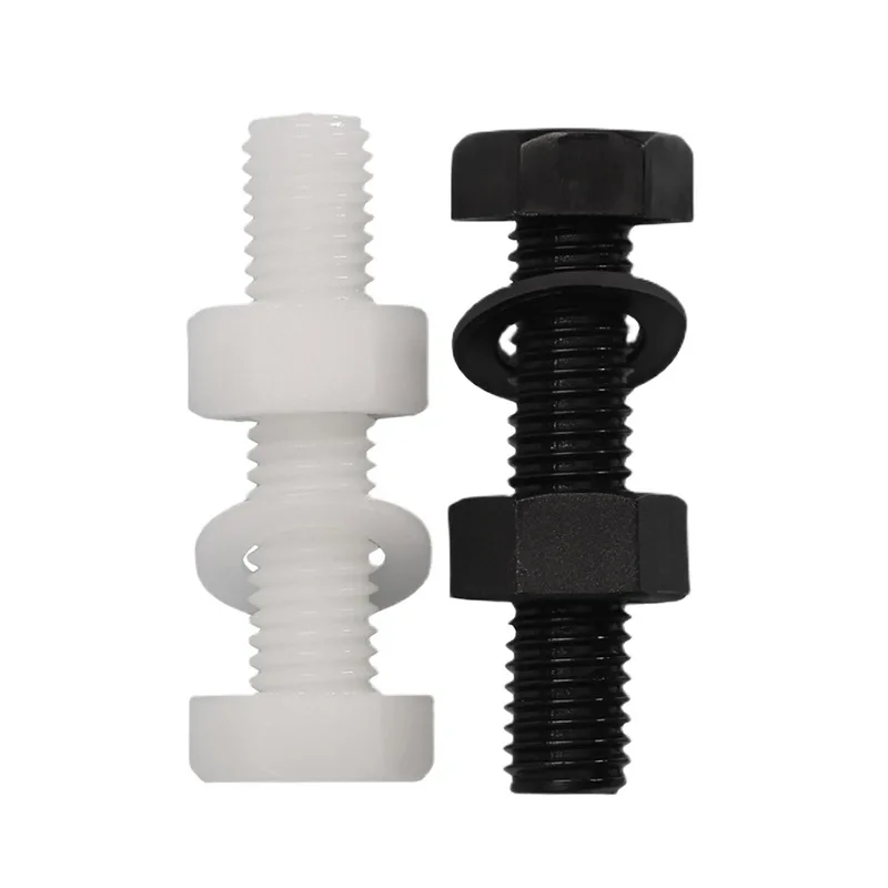 DIN933 & DIN934 Nylon bolt and nylon nut M3-M12 plastic bolts and nuts with low price plastic bolt nylon screw