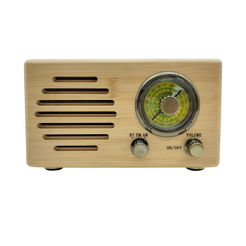 Bamboo BT FM AM Classic Transistor Radio Built-in speaker World Receiver with Wireless speaker 2 Band radio