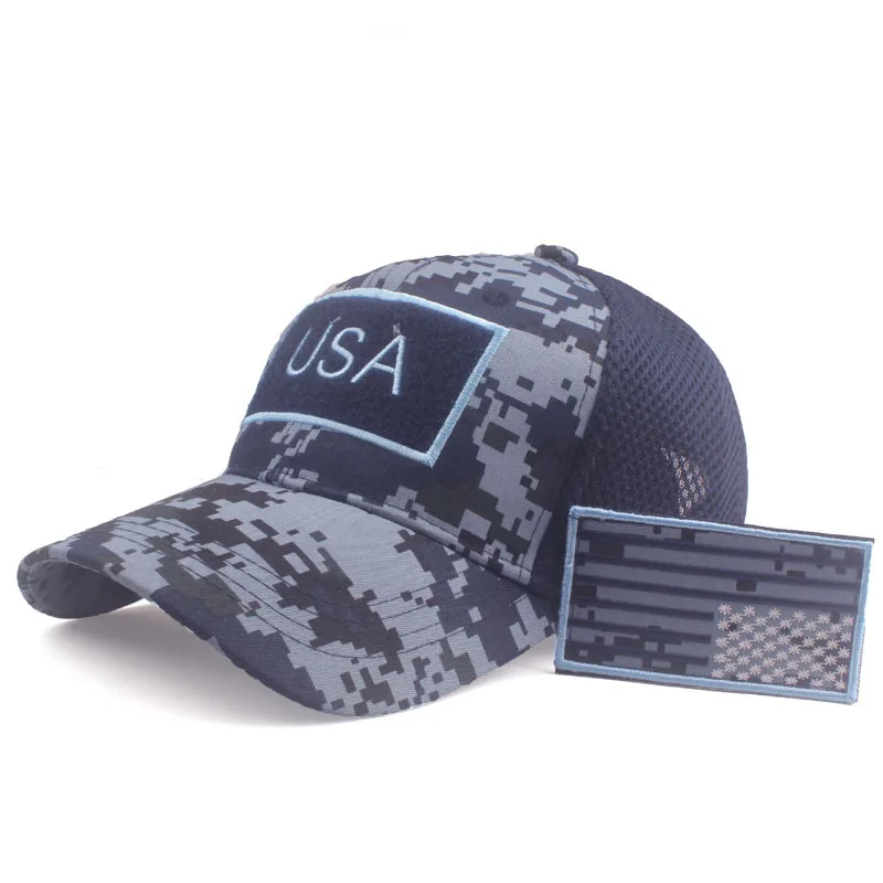 oem manufacturer camo military mesh tactical hat operator trucker caps with american flag patch
