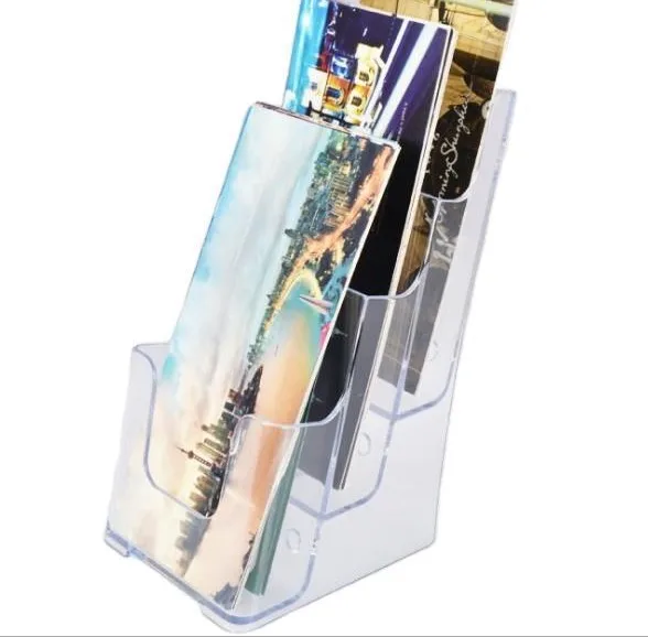 Clear Acrylic Brochure Holder Custom Acrylic Booklet Holder Desktop Perspex Brochure Holder