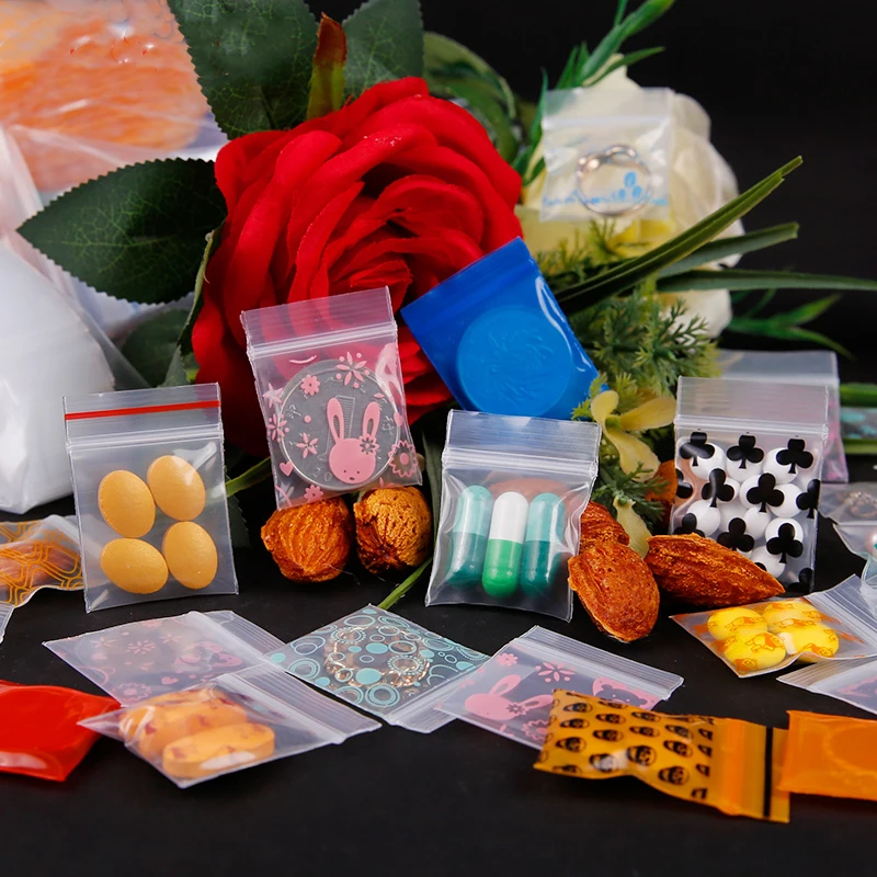 Custom printed heat seal mini zipper PE plastic packaging bags with best-selling for small objects