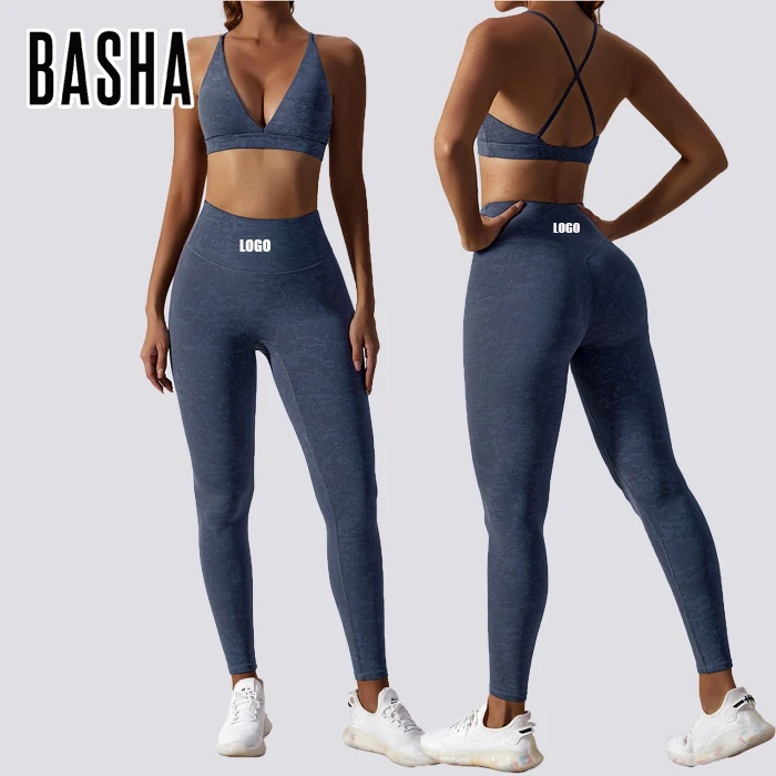 BASHAsports  Custom Logo Women Sexy Fitness Sports Suits Gym Clothes Breathable Bra Running Leggings Workout Set Gym Yoga Sets