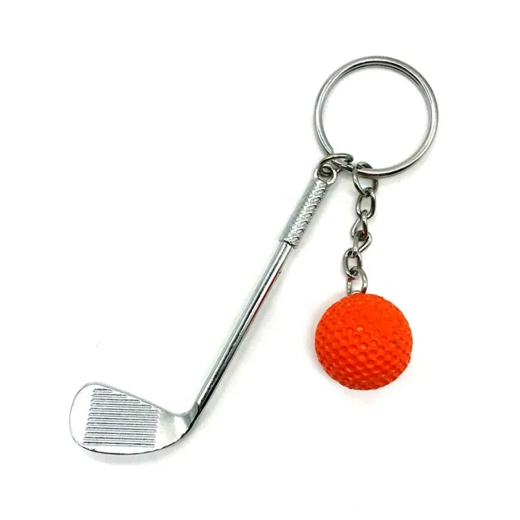 Metal golf key chain pendant sporting event souvenir prize creative ball key chain golf event spectator souvenir