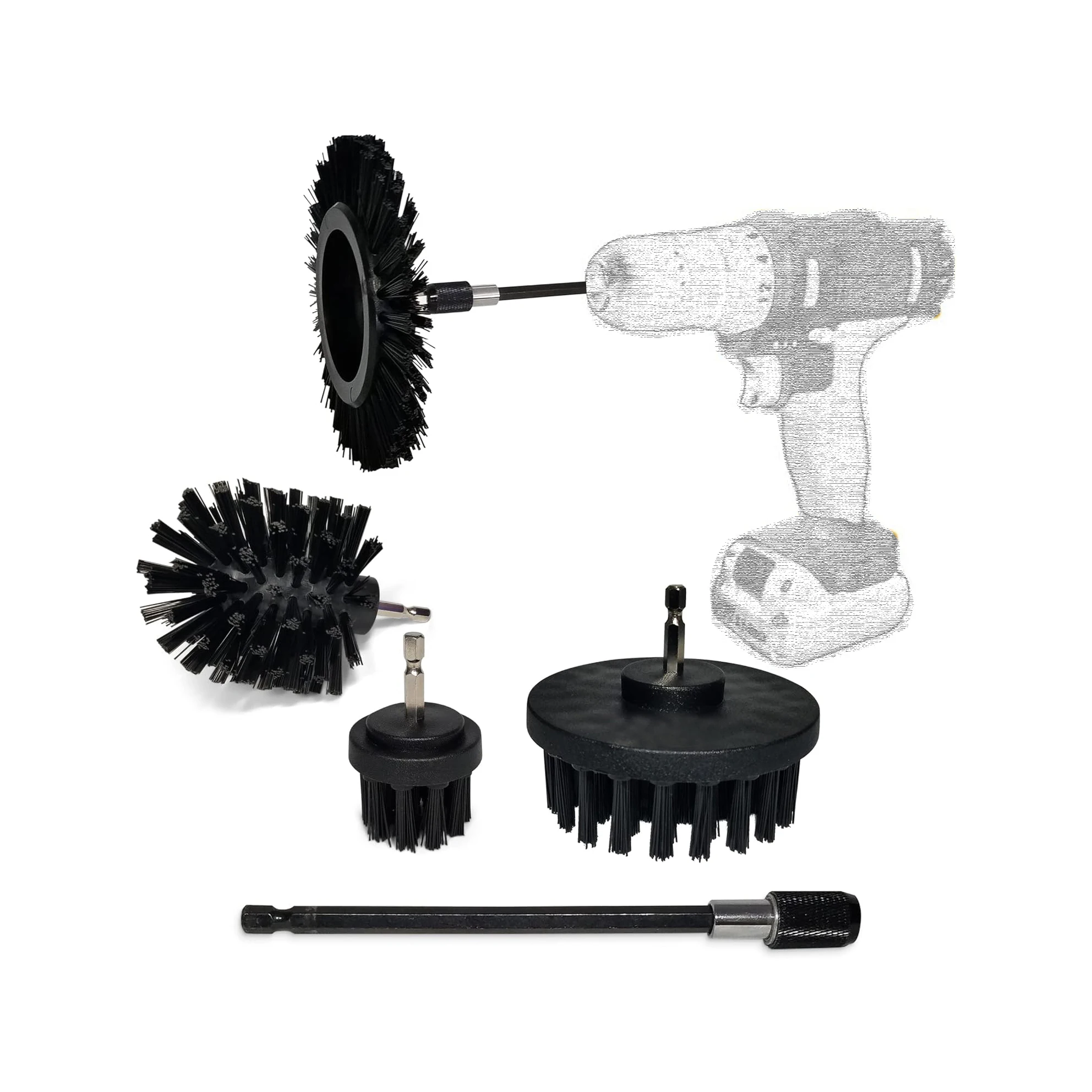5 Pieces BBQ Cleaning Kit for All Grates Stainless Steel Charcoal Gas Scraper Tool