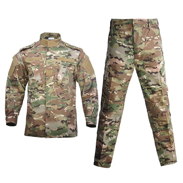 Men Uniform Special Forces Combat Coat Pant Set Camouflage Tactical Suit