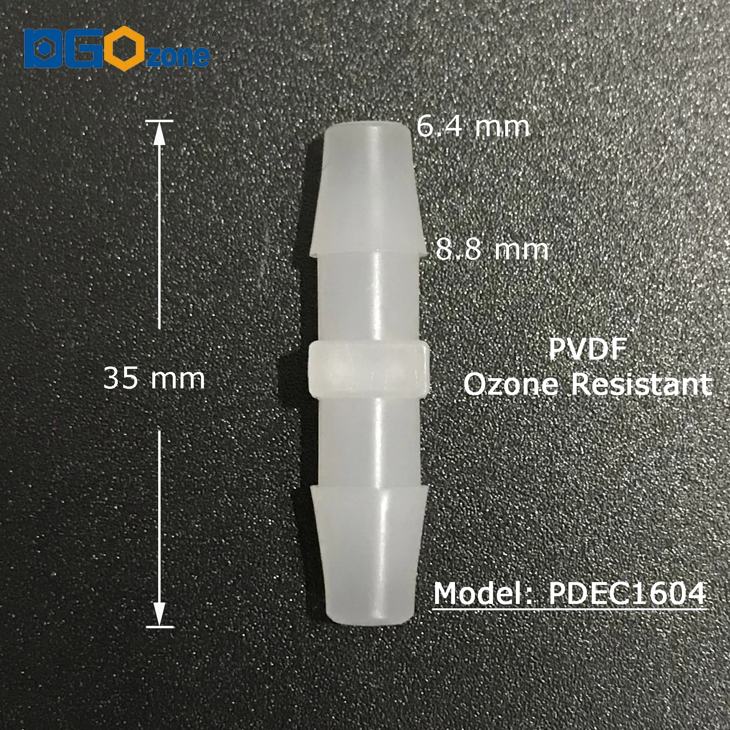 Пластиковый озонирующий фитинг PVDF, равномерная муфта, штуцер, 3/16 дюйма, 1/4 дюйма, соединители