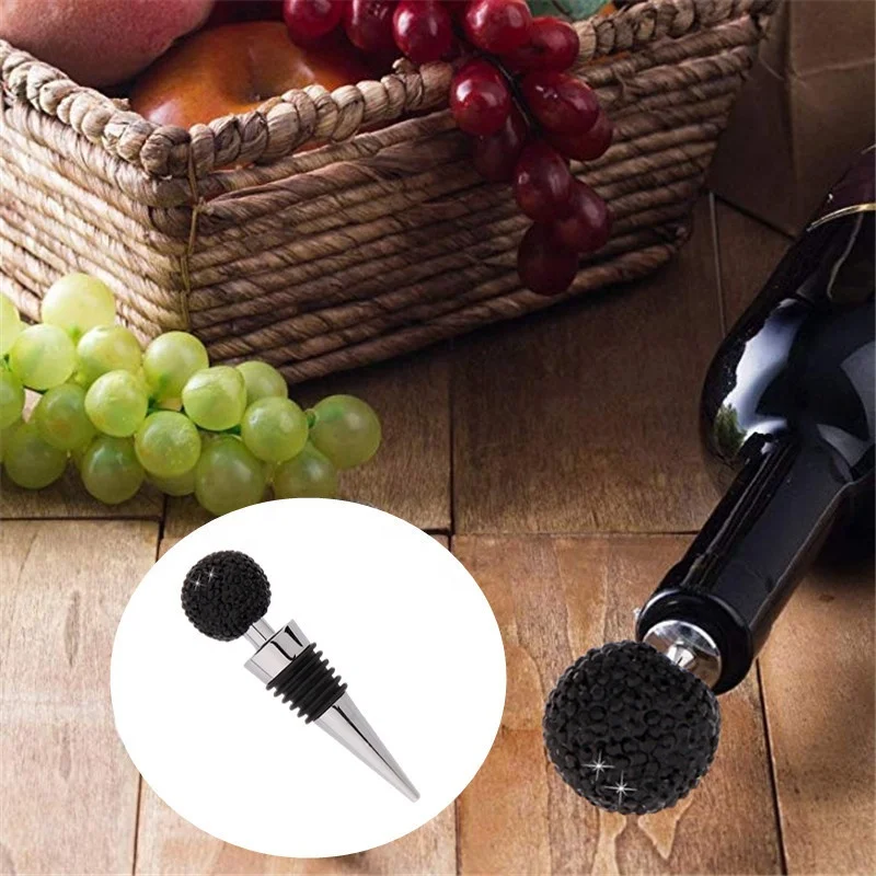 Diamond Reusable Plug Crystal Decorative Wine Beverage Bottle Stoppers Bar Accessories