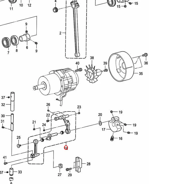 SA6563001 Thread Take-up Lever Asm, Brother 430D industrial sewing machine spare parts
