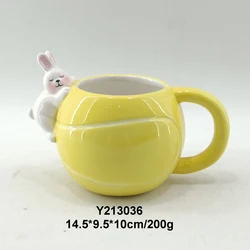 3D Basketball Honeycomb Football Rugby Baseball Grenade Shape Hand Painted Ceramic Mug for Coffee Milk Tea