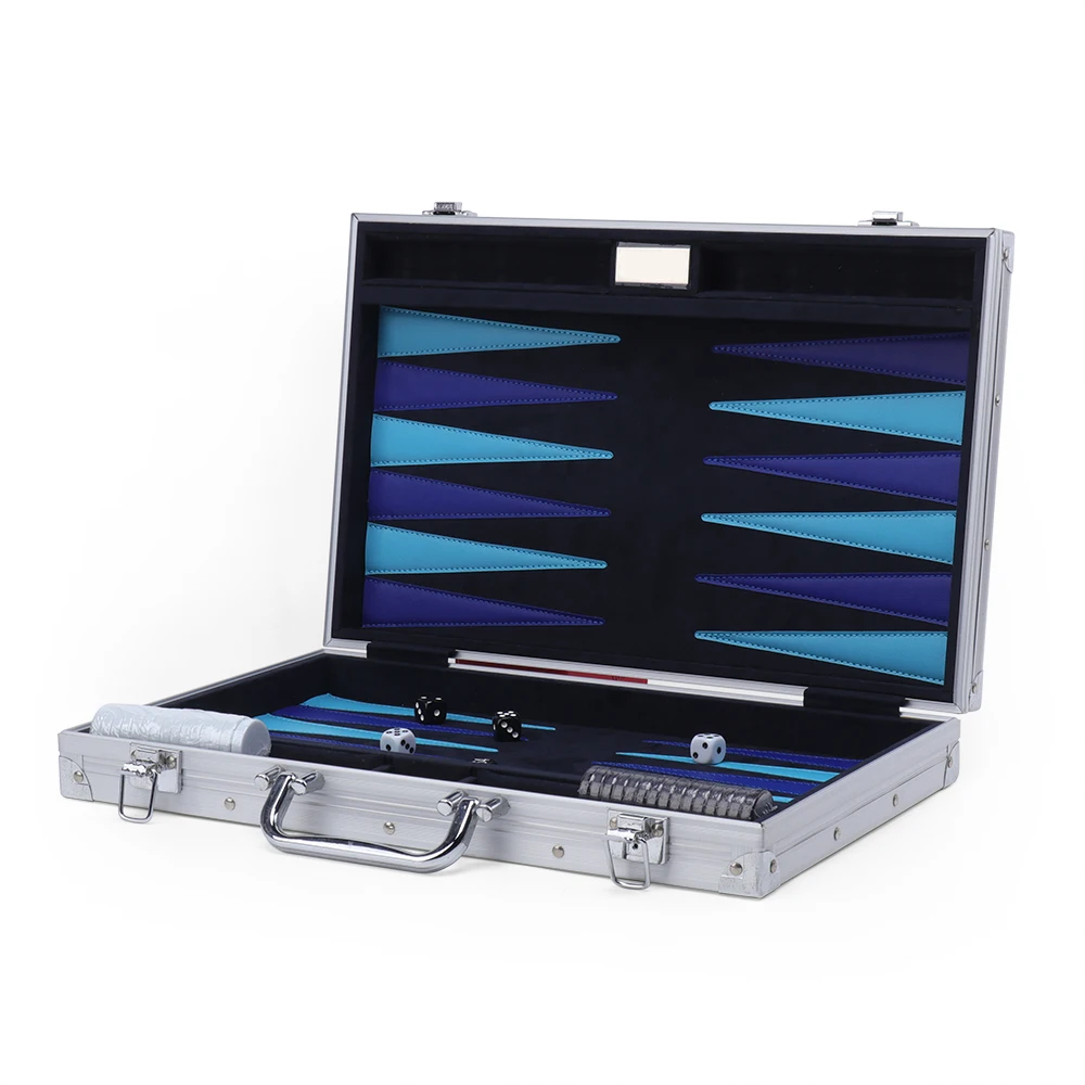 Handmade Table Game Backgammon Box Turkish Aluminum Backgammon Board Game