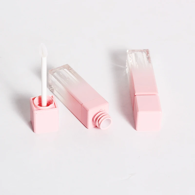 square pink lip gloss tube 8ml cosmetic packaging empty tube