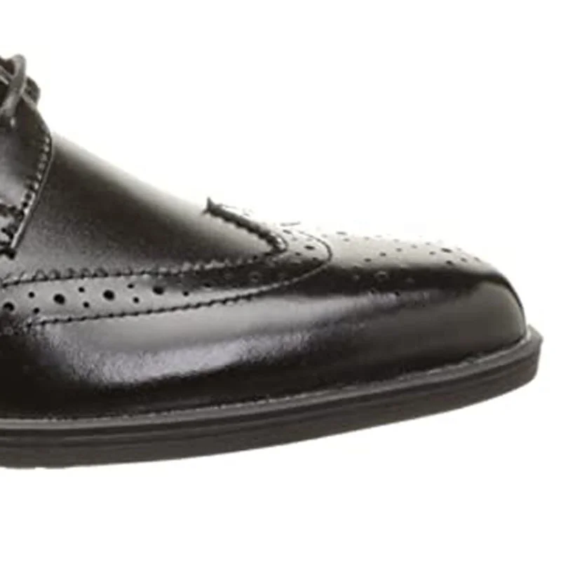 Wholesale Customized Wide Size Uniform Kids Boys Black Leather School Shoes for EU Student