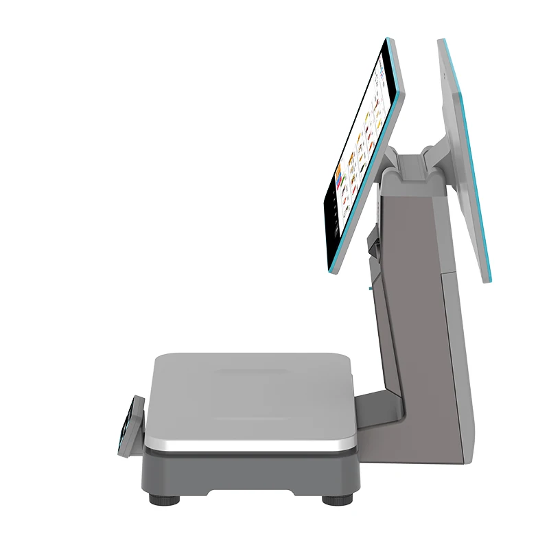 Touch screen integrated checkout weighing scale Touch cash register double screen Android checkout scale