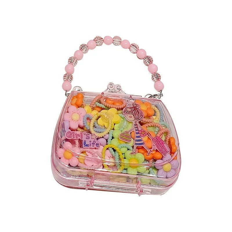 IFOND 20pcs/bag Cute New Flower Cartoon Hair Circle Children Baby Elastic Rubber Band Tie Girls Hair Accessories Gift Box