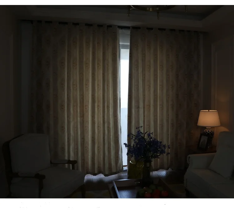 Luxury Popular Jacquard Dubai Curtain with Attached Valance for Living Room