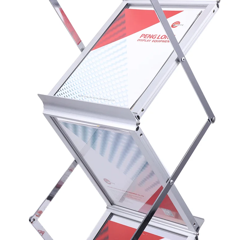 Free standing acrylic brochure holders magazine stand display rack