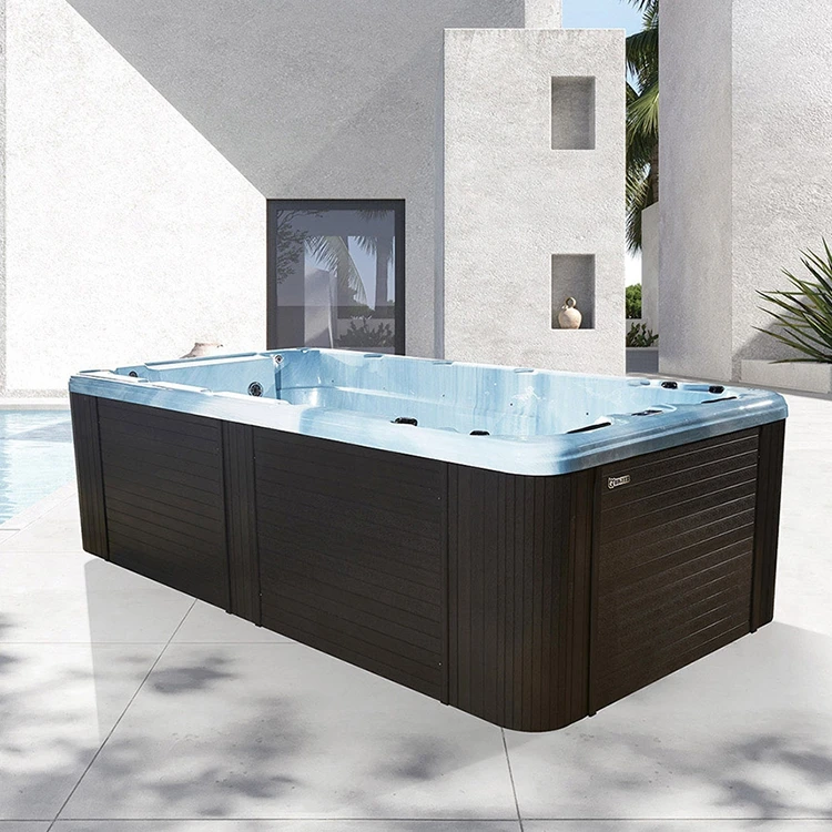 BG-6601 Cheap Economic Whirlpool Spa Bath Tub Outdoor Endless Pool with Heat Pump Cover