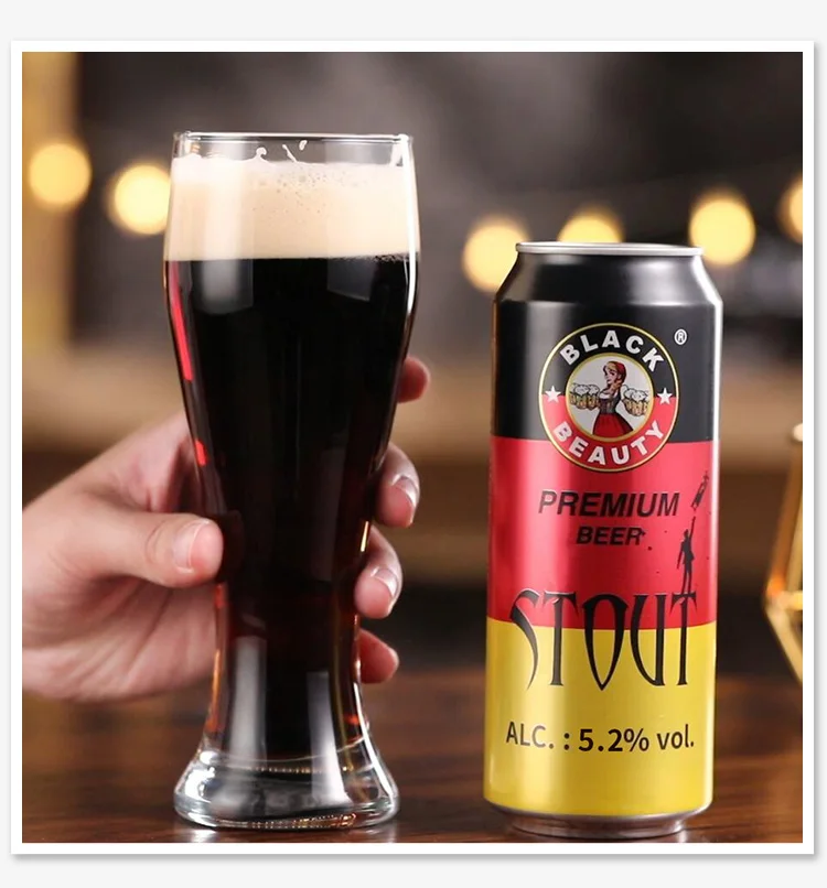 Wholesale High Discount Alcoholic Beverage Craft Dark Malt Beer Extra Strong German Stout Black Beer in Cans